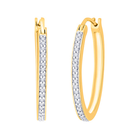 KATARINA 1/5 cttw Prong Set Diamond Hoop Earrings