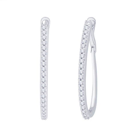 KATARINA 1/2 cttw Prong Set Diamond Hoop Earrings