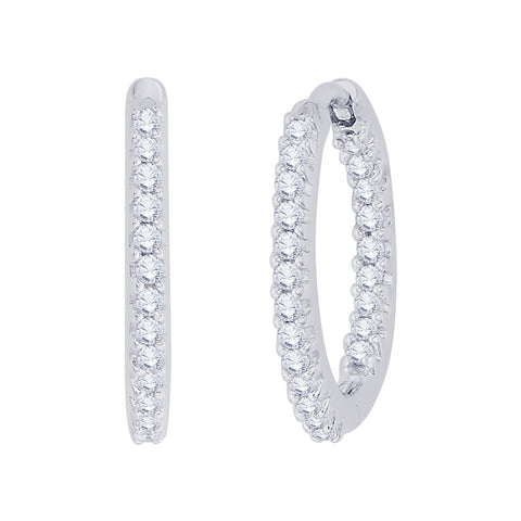 KATARINA 1/2 cttw Prong Set Diamond Hoop Earrings