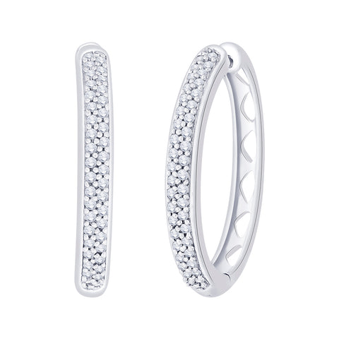 KATARINA 1/2 cttw Prong Set Diamond Hoop Earrings