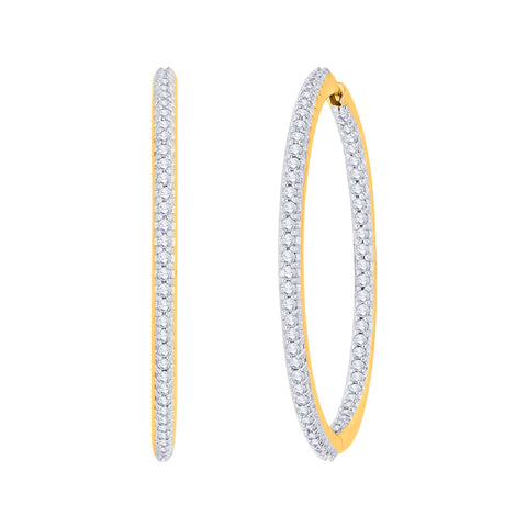 KATARINA 1 1/2 cttw Prong Set Diamond Hoop Earrings