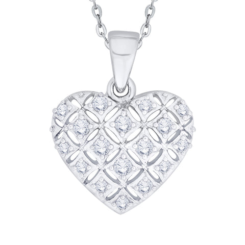 KATARINA 1/2 cttw Prong Set Diamond Heart Pendant Necklace