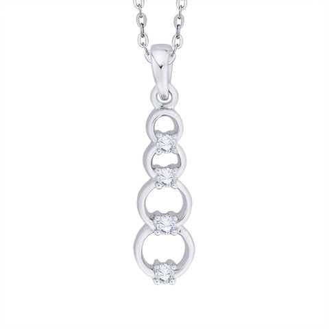 KATARINA 1/8 cttw Prong Set Diamond Fashion Pendant Necklace