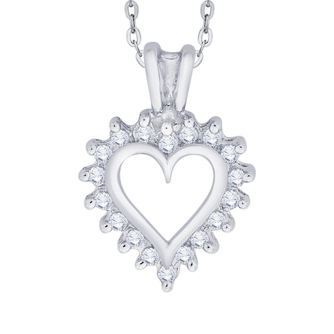 KATARINA 1/6 cttw Prong Set Diamond Heart Pendant Necklace