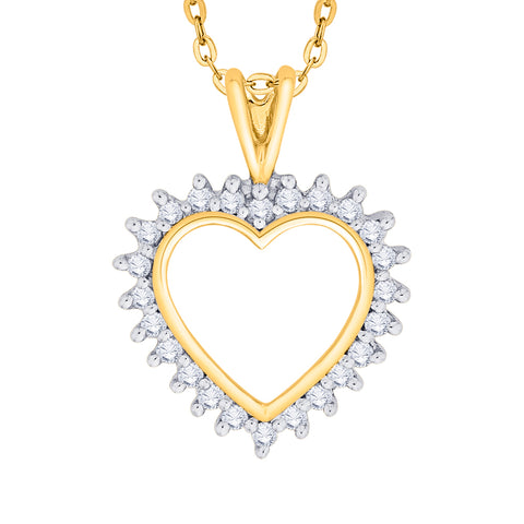 KATARINA 1/4 cttw Prong Set Diamond Heart Pendant Necklace