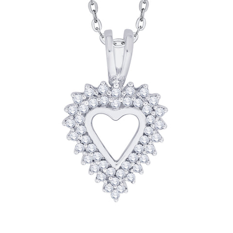 KATARINA 1 cttw Prong Set Diamond Heart Pendant Necklace
