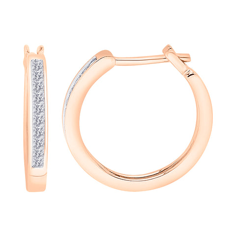 KATARINA Princess Cut Diamond Hoop Earrings (1/4 cttw)