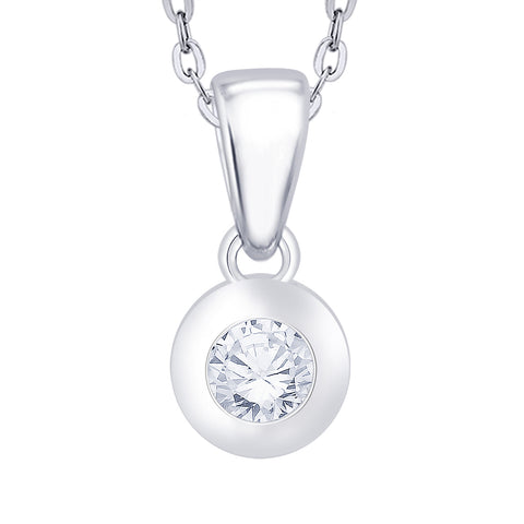 KATARINA Diamond Bezel Set Solitaire Pendant Necklace (3/8 cttw)