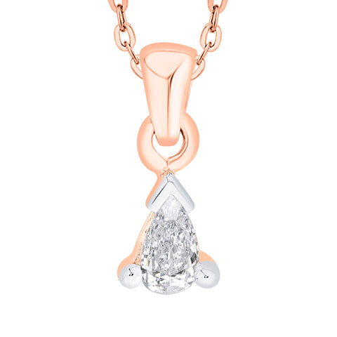 KATARINA Pear Shaped Diamond Solitaire Pendant Necklace (1/4 cttw)
