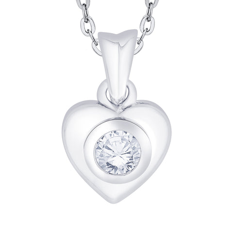 KATARINA Diamond Solitaire Heart Pendant Necklace (1/4 cttw)