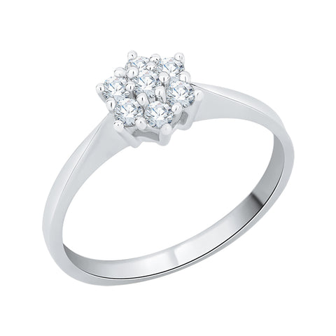 KATARINA 1/4 cttw Prong Set Diamond Floral Ring