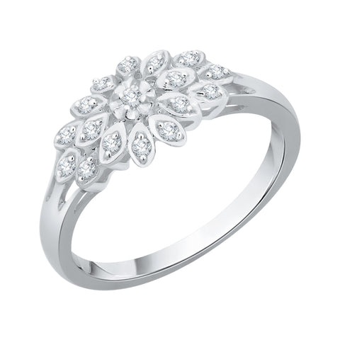 KATARINA 1/5 cttw Prong Set Floral Diamond Fashion Ring