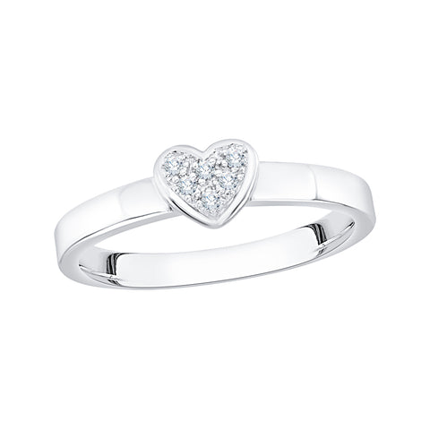 KATARINA 1/20 cttw Diamond Heart Promise Ring