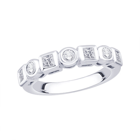 KATARINA Round and Princess Cut Diamond Fashion Ring (1/2 cttw)
