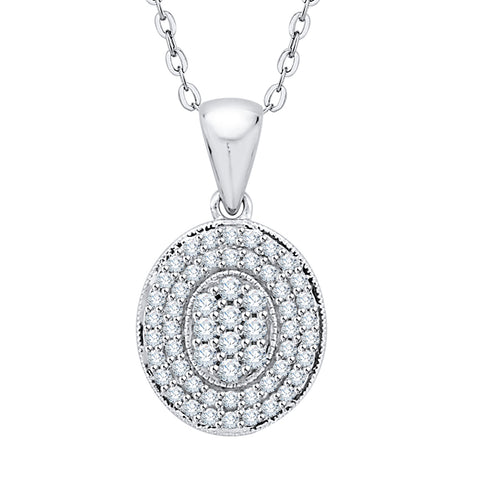 KATARINA Prong Set Diamond Cluster Pendant Necklace (1/4 cttw)