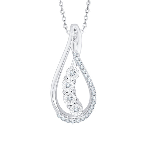 KATARINA Diamond Teardrop Pendant Necklace (1/10 cttw)