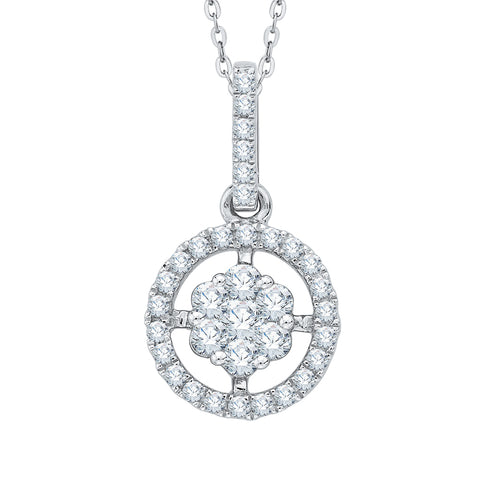 KATARINA Diamond Cluster Pendant Necklace (1/2 cttw)