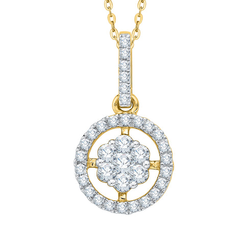 KATARINA Diamond Cluster Pendant Necklace (1/2 cttw)