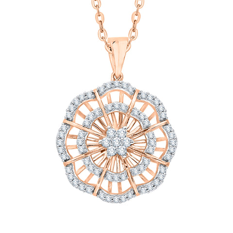 KATARINA Diamond Floral Pendant Necklace (5/8 cttw)