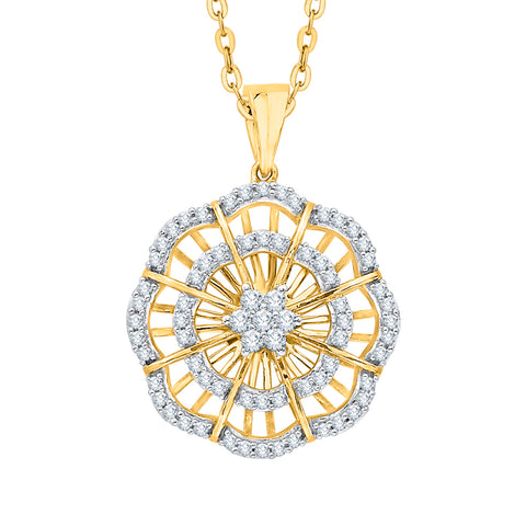 KATARINA Diamond Floral Pendant Necklace (5/8 cttw)