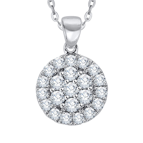 KATARINA Diamond Cluster Pendant Necklace (3/8 cttw)