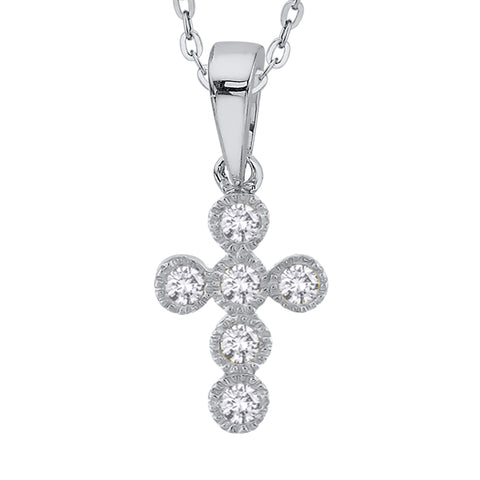KATARINA Diamond Cross Pendant Necklace (1/10 cttw)