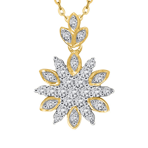 KATARINA Diamond Floral Pendant Necklace (3/8 cttw)
