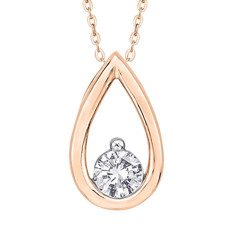 KATARINA Diamond Teardrop Pendant Necklace (1/2 cttw)
