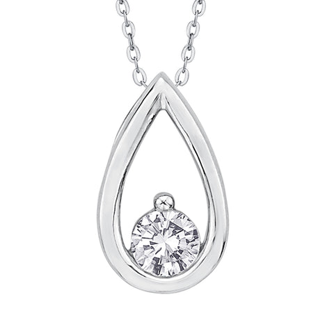 KATARINA Diamond Teardrop Pendant Necklace (1/2 cttw)