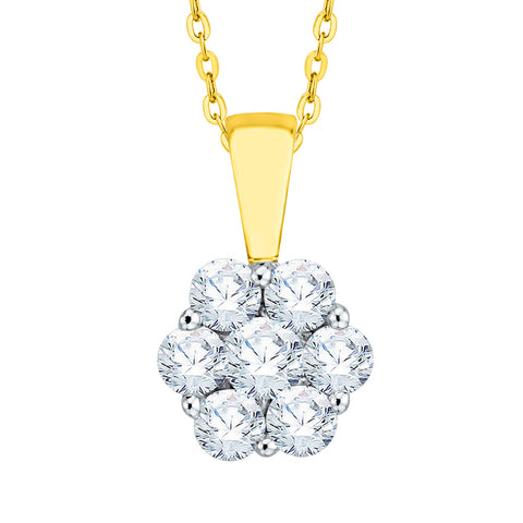 KATARINA Diamond Floral Pendant Necklace (1/4 cttw)