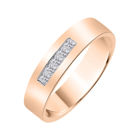 KATARINA Princess Cut Diamond Men's Wedding Band (1/4 cttw)