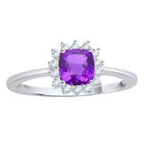 14K White Gold~Amethyst, 10K White Gold~Amethyst, Sterling Silver~Amethyst