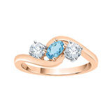 14K Rose Gold~Blue Topaz, 10K Rose Gold~Blue Topaz