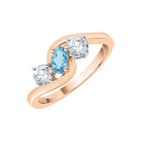 14K Rose Gold~Blue Topaz, 10K Rose Gold~Blue Topaz