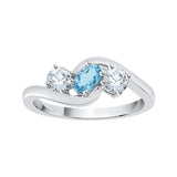 14K White Gold~Blue Topaz, 10K White Gold~Blue Topaz, Sterling Silver~Blue Topaz