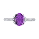 14K White Gold~Amethyst, 10K White Gold~Amethyst, Sterling Silver~Amethyst