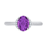 14K White Gold~Amethyst, 10K White Gold~Amethyst, Sterling Silver~Amethyst