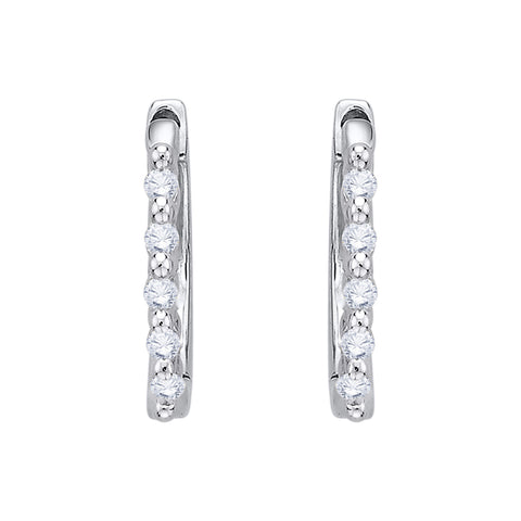 KATARINA 1/8 cttw Diamond Huggie Earrings