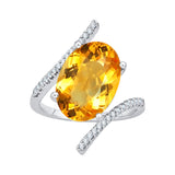 14K White Gold~Citrine, 10K White Gold~Citrine, Sterling Silver~Citrine