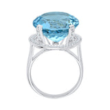 14K White Gold~Blue Topaz, 10K White Gold~Blue Topaz, Sterling Silver~Blue Topaz