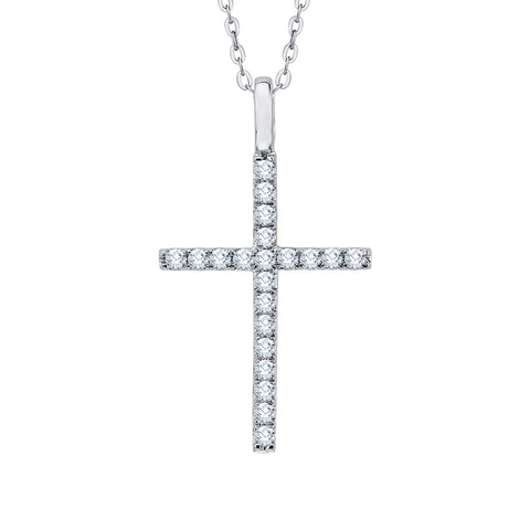 KATARINA 1/5 cttw Diamond Cross Pendant Necklace
