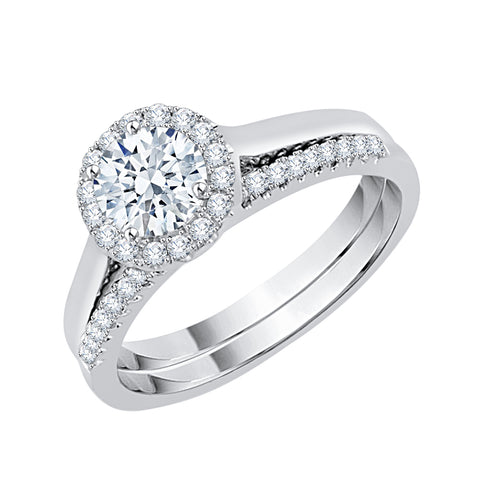 KATARINA 1 cttw Diamond Halo Bridal Set