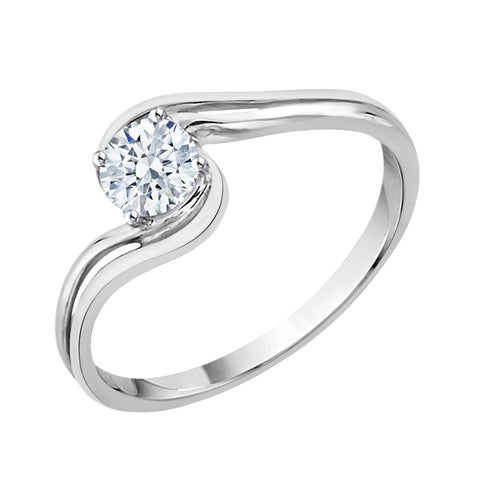 KATARINA 3/8 cttw Diamond Bypass Solitaire Ring