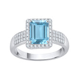 14K White Gold~Blue Topaz, 10K White Gold~Blue Topaz, Sterling Silver~Blue Topaz