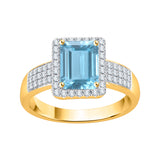 14K Yellow Gold~Blue Topaz, 10K Yellow Gold~Blue Topaz