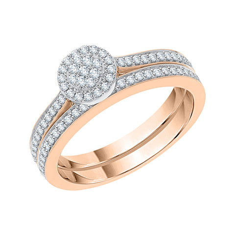 KATARINA Diamond Cluster Bridal Set (1/3 cttw)