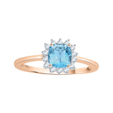 14K Rose Gold~Blue Topaz, 10K Rose Gold~Blue Topaz