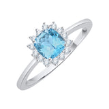 14K White Gold~Blue Topaz, 10K White Gold~Blue Topaz, Sterling Silver~Blue Topaz