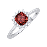 14K White Gold~Garnet, 10K White Gold~Garnet, Sterling Silver~Garnet