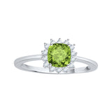 14K White Gold-Peridot, 10K White Gold-Peridot, Sterling Silver-Peridot